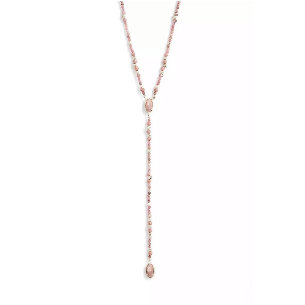 NWT KENDRA SCOTT $125 Pink Bethany Y Necklace - Picture 2 of 4